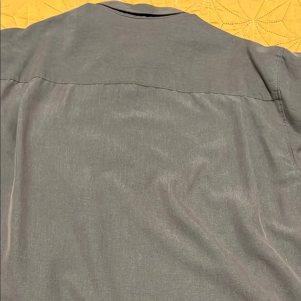 Gray and Cream Embroidered Button-Up Shirt - Picture 8 of 12